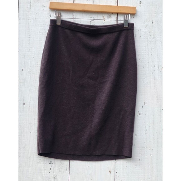 Eileen Fisher Women's Brown 100% Wool Knit Knee Length Skirt Sz PS - Picture 1 of 4